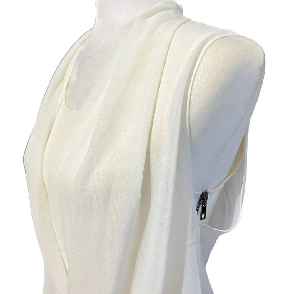 All Saints Draped Silk Sleeveless Top Sz Small 2 White. The Abi.